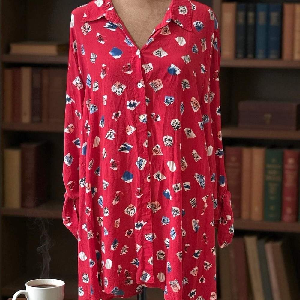 John Mark Red Floral Shirt